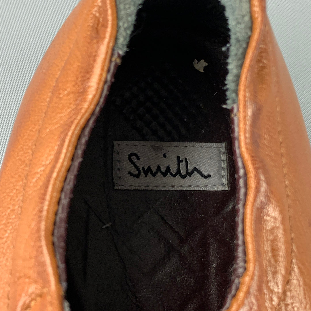 PAUL SMITH Talla 9 Zapatos con cordones y punta cuadrada de ante color canela