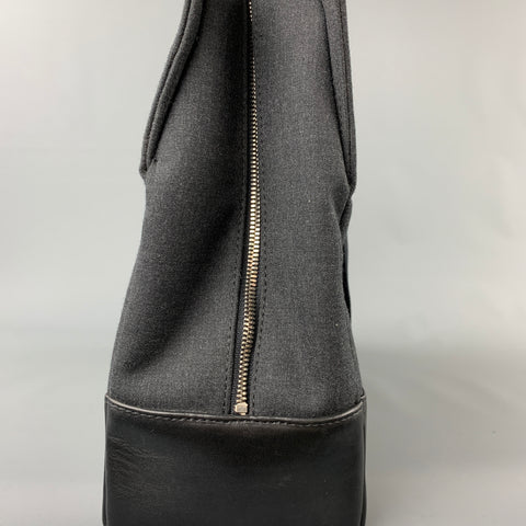JACK SPADE Charcoal & Black Canvas Leather Trim Laptop Bag