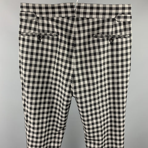 TOM FORD Size 30 Black & Grey Checkered Wool Zip Fly Dress Pants