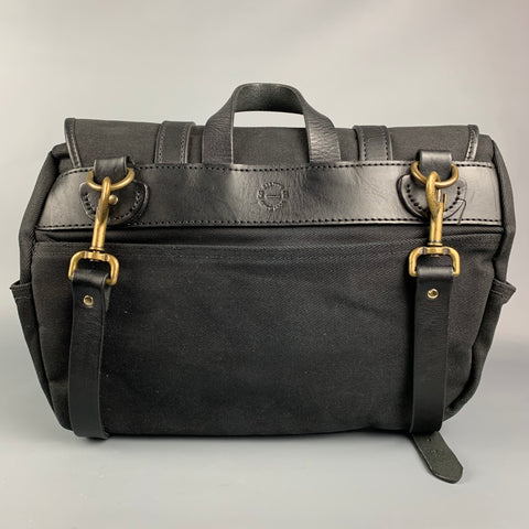 FILSON Black Mixed Fabrics Leather Canvas Messenger Bag