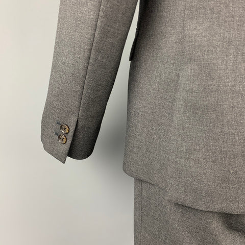 STEVEN ALAN Size 44 Charcoal Wool Notch Lapel Suit