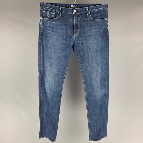 DENIM Size 34 Blue Distressed Cotton / Polyurethane Jeans