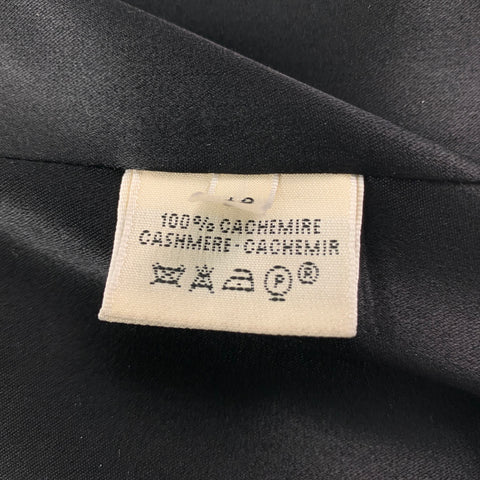 Vintage HERMES Size 10 Black Cashmere Double Breasted Coat