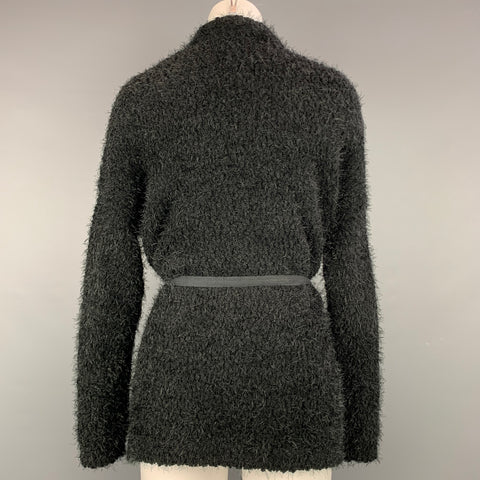 CURRENT AIR Size XS Black Knitted Textured Acrylic Belted Cardigan