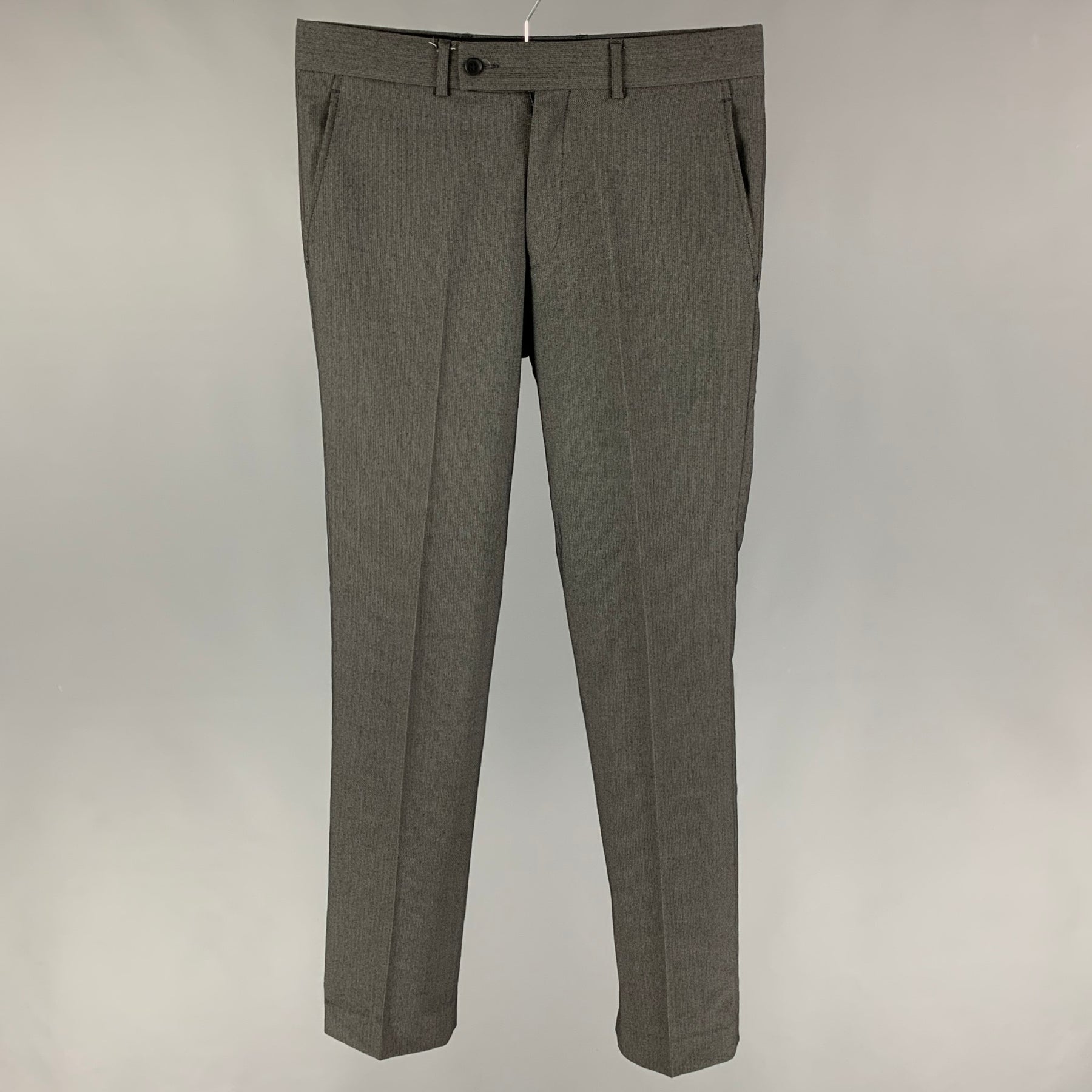 JOHN VARVATOS Size 30 Dark Gray Stripe Cotton Zip Fly Dress Pants – Sui  Generis Designer Consignment