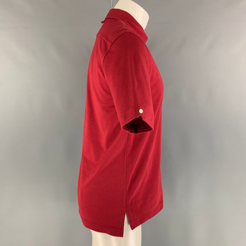 BLACK FLEECE Size M Red Solid Cotton Button Down Polo