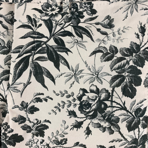 GUCCI Size 32 Cream Black Floral Cotton Flat Front Dress Pants