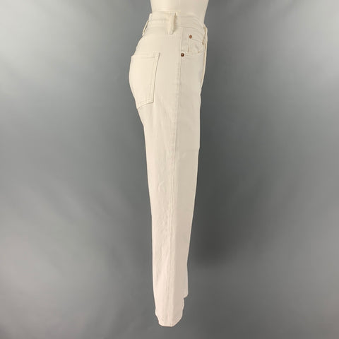 AGOLDE Size 27 Cream Cotton  Elastane Button Fly Jeans