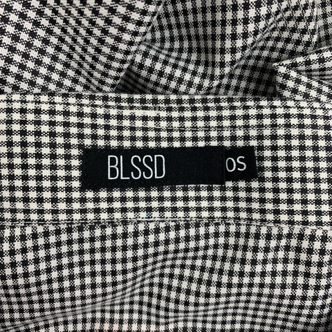 BLSSD Taille unique Chemise convertible surdimensionnée à carreaux noirs et blancs Berlin