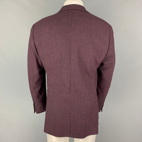 EMPORIO ARMANI Size 40 Purple Heather Wool Sport Coat