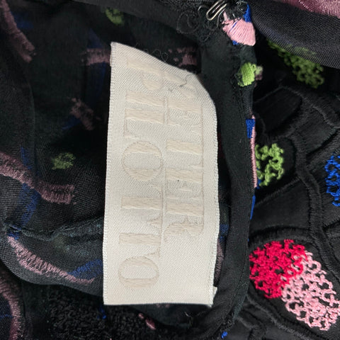 PETER PILOTTO Vestido de cóctel sin mangas bordado de seda multicolor talla M