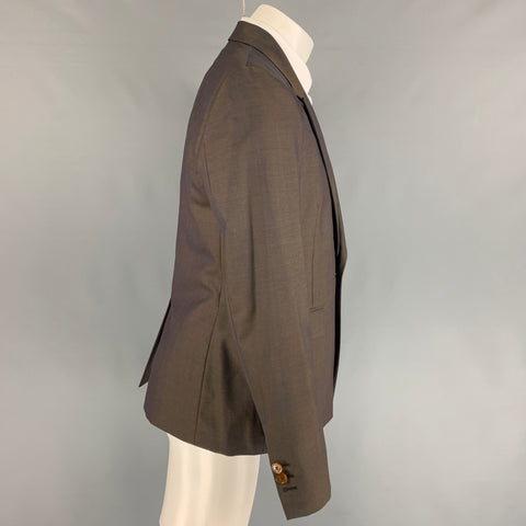 VIVIENNE WESTWOOD MAN Size 42 Brown Iridescent Wool Peak Lapel Sport Coat