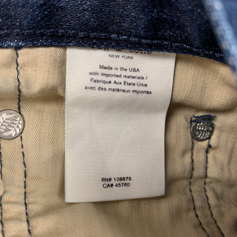 RAG & BONE Size 30 Dark Blue Cotton Button Fly Slim Fit Jeans