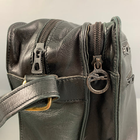 Bolso mensajero de cuero negro LONGCHAMP