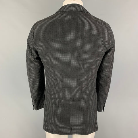 ETRO Size 36 Black White Dots Cotton Polyester Notch Lapel Sport Coat