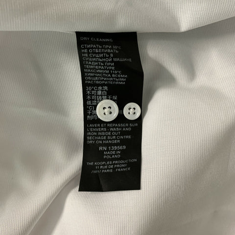 THE KOOPLES Size L White Solid Cotton Nehru Collar Long Sleeve Shirt