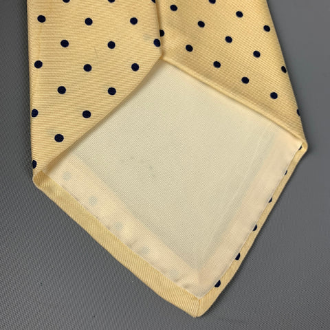 BARNEY'S NEW YORK Yellow Navy Polka Dot Tie
