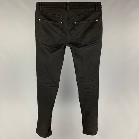 ACNE STUDIOS Size 32 Black Cotton Zip Fly Jeans