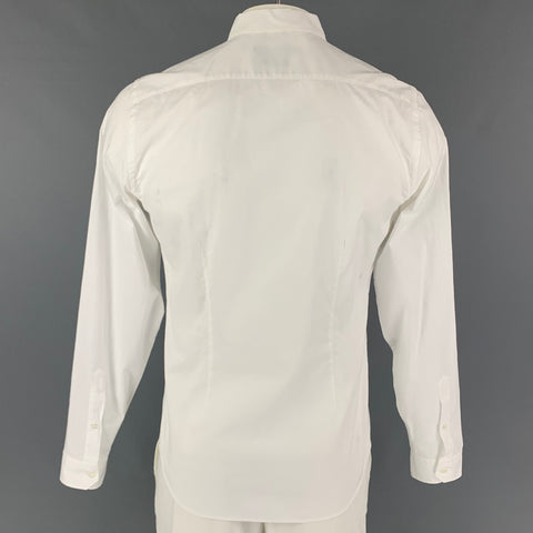 GUCCI Size L White Cotton Tuxedo Long Sleeve Shirt