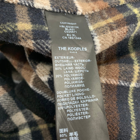 THE KOOPLES Size XL Black Wool Polyamide Trucker Jacket