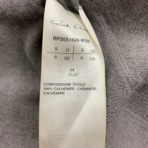 RICK OWENS Size S Taupe Cashmere Long Sleeve Pullover