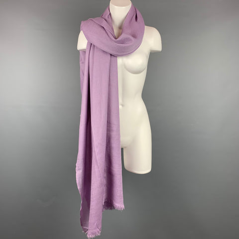 HERMES 1990's Purple Handwoven Cashmere Scarf