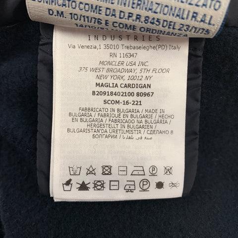 MONCLER Size XL Midnight Blue Quilted Polyamide Zip Up Jacket