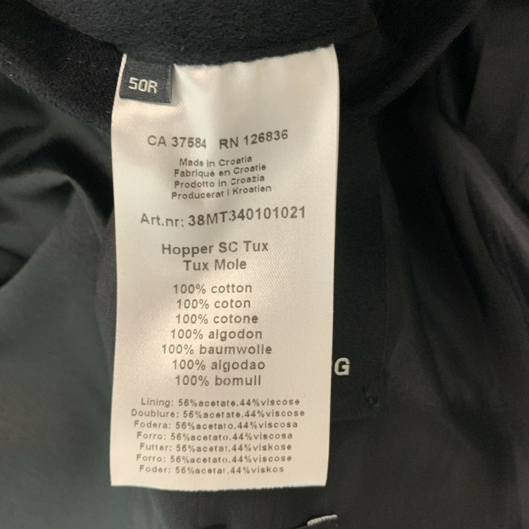 J. LINDEBERG Size 40 Black Solid Cotton Shawl Collar Sport Coat