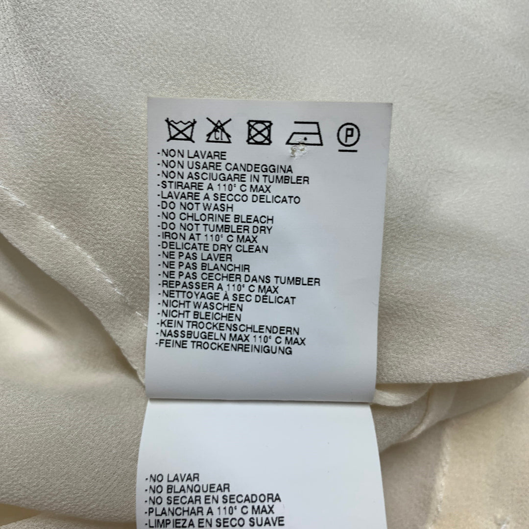 VIKTOR & ROLF Size 6 White Beige Cotton Fringe Button Up Blouse