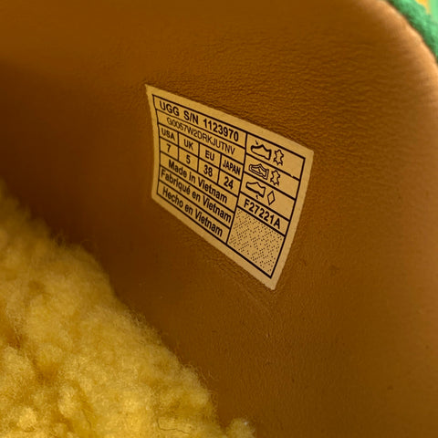 UGG x MOLLY GODDARD Zapatos planos con plataforma de ante verde talla 7