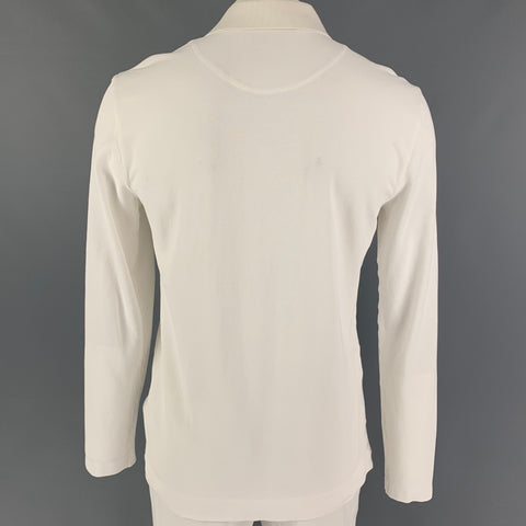 ORLEBAR BROWN Size L White Cotton Long Sleeve Polo
