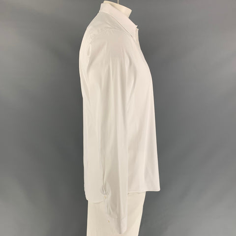 GUCCI ViaGIO Talla XL Camisa de manga larga de popelina blanca con un bolsillo