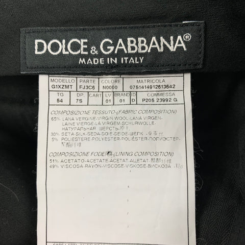 DOLCE & GABBANA Sicilia Size 42 Short Black Woven Wool Shawl Collar Tuxedo 3 Piece Suit