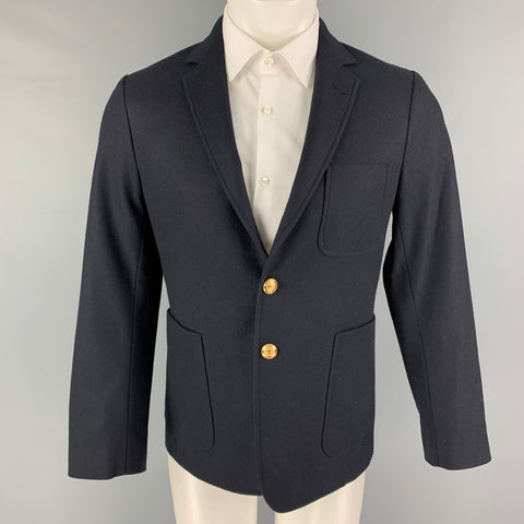 MAISON KITSUNE Size 36 Navy Wool Notch Lapel Sport Coat