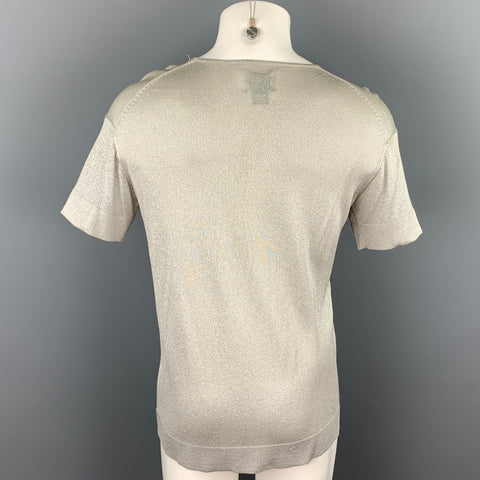 SO by Alexander Van Slobbe Size M Silver Metallic Acetate Crew-Neck Pullover