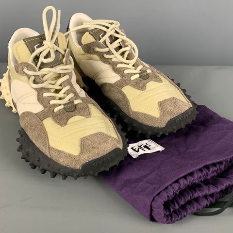 EYTYS Taille 10 Baskets en caoutchouc beige gris matériaux mélangés