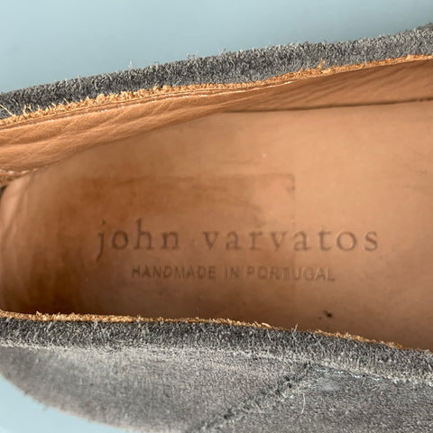 JOHN VARVATOS Size 8 Gray Suede Slippers Loafers