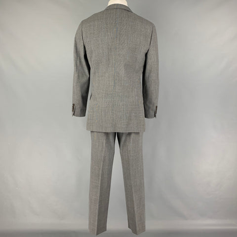 J. CREW Size 38 Regular Dark Gray Glenplaid Wool Notch Lapel Suit