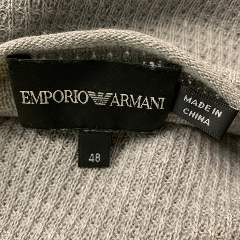EMPORIO ARMANI Size S Gray Waffle Knit Wool Blend Raglan Pullover