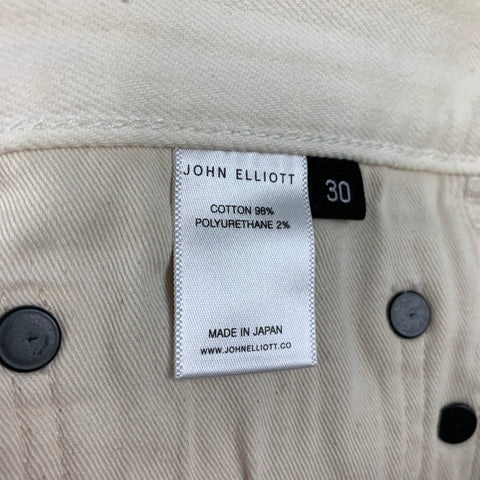 JOHN ELLIOTT Size 30 Off White Black Paint Splatter Cotton Skinny Dress Pants