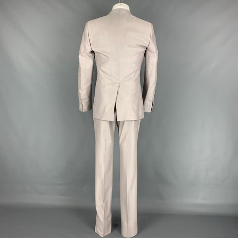 DOLCE & GABBANA Martini Size 36 Long Light Grey Wool / Silk 3 Piece Suit