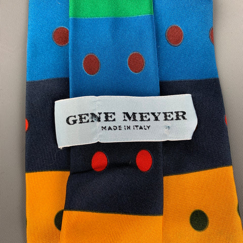 GENE MEYER Cravate en soie à rayures multicolores
