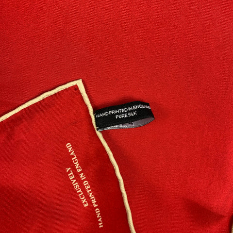 TURNBULL &amp; ASSER Pochette de costume en soie crème rouge