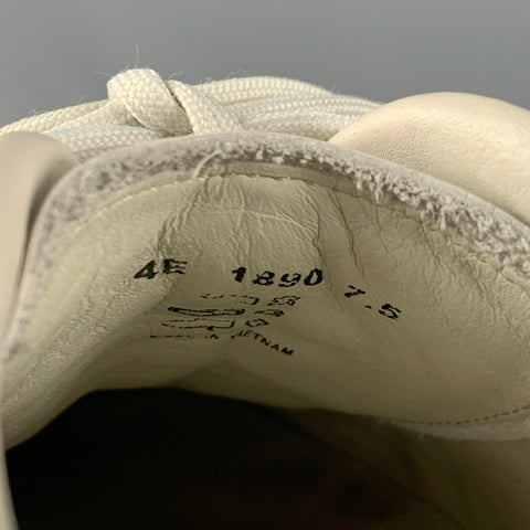 PRADA Size 7.5 Olive White Silver Color Block Lace Up Sneakers
