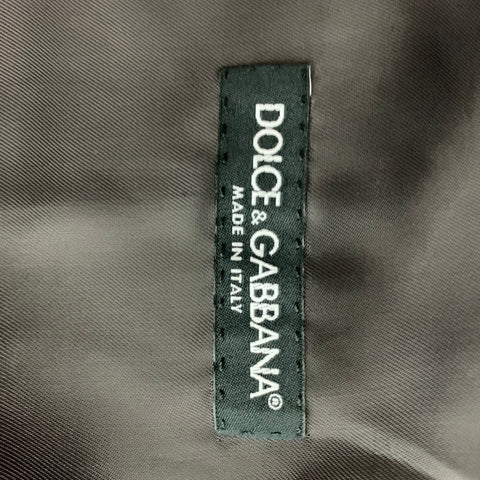 DOLCE & GABBANA Size 46 Nailhead Wool Buttoned Grey Vest