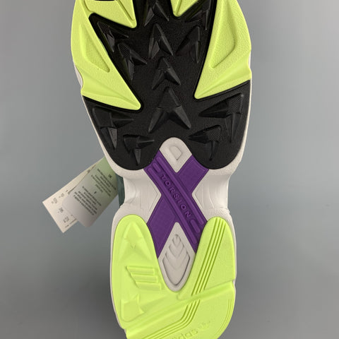 ADIDAS Size 10.5 Green & Purple Mixed Materials Nylon Lace Up Sneakers