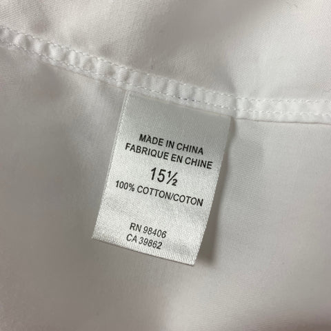 THEORY Size M White Solid Cotton Hidden Buttons Long Sleeve Shirt