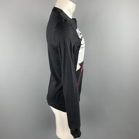 DSQUARED2 Size S Black Graphic Cotton Crew-Neck Pullover