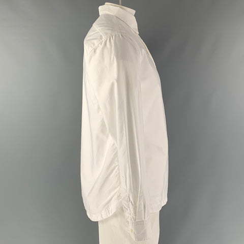 BARENA Taille L Chemise à manches longues en coton uni blanc avec une poche