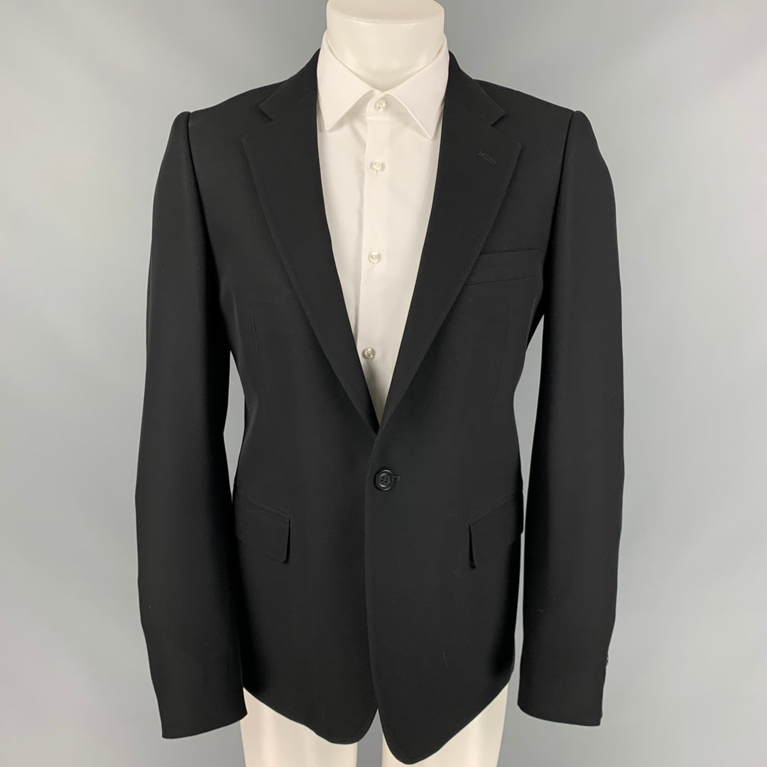 RICK OWENS X OLMAR and MIRTA Size L Black Wool / Silk Single Button Sport Coat